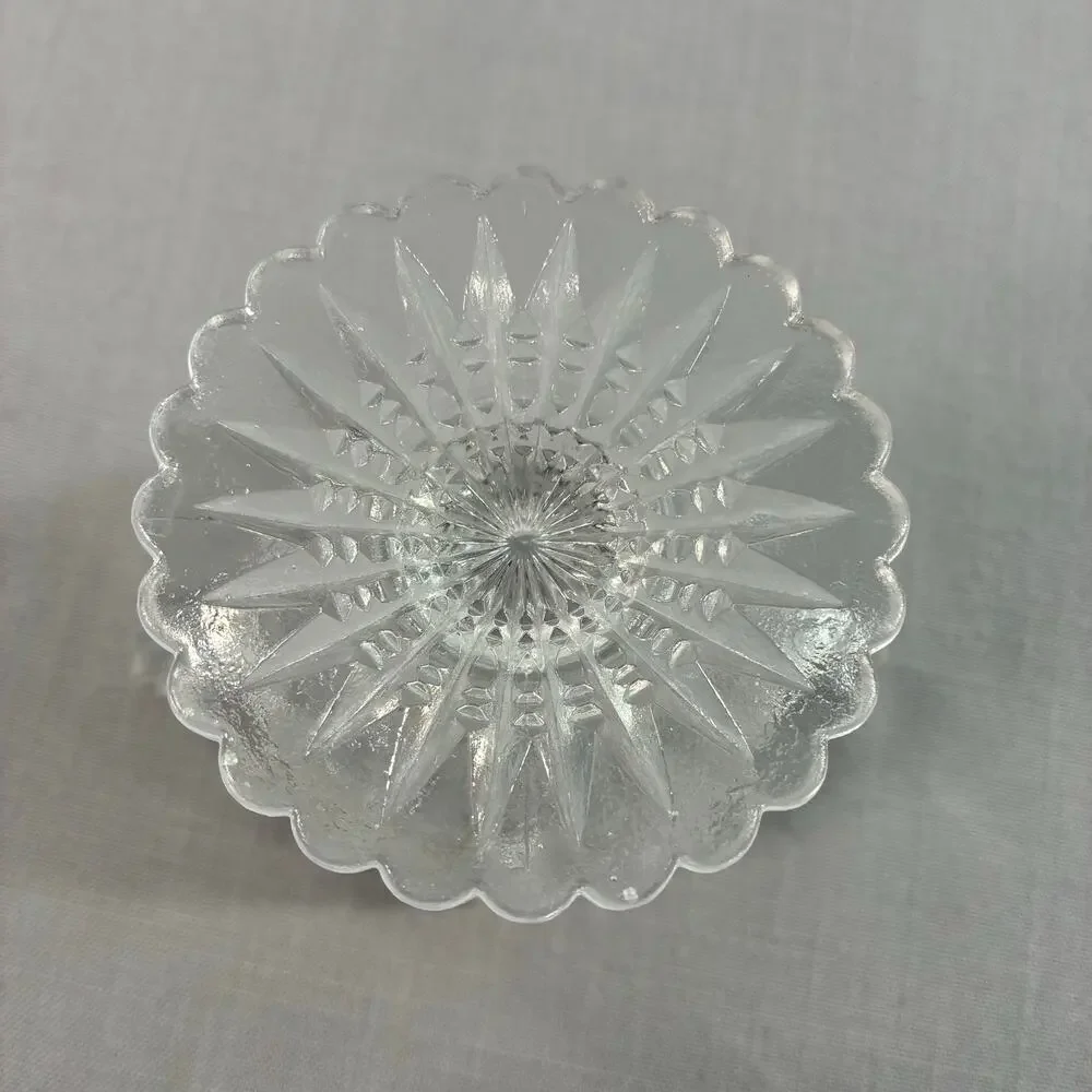 Vintage Clear Pressed Glass Double Handle Sugar Bowl Pedestal Open Serving Dishs